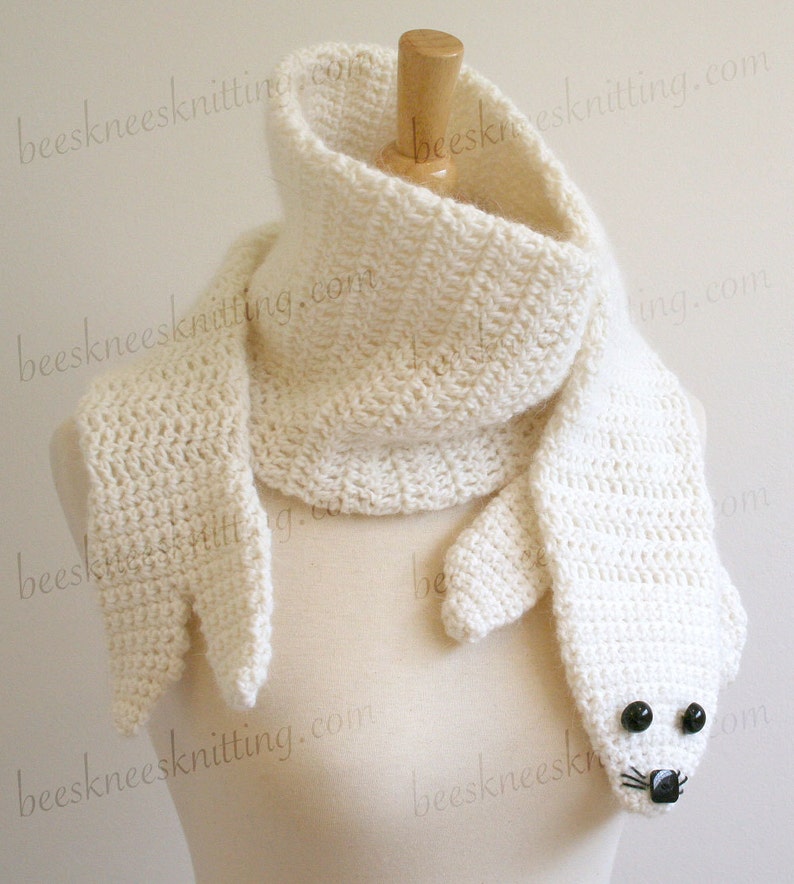 Digital PDF Crochet Pattern for Seal Pup Scarf DIY Fashion Tutorial Instant Download ENGLISH only image 3