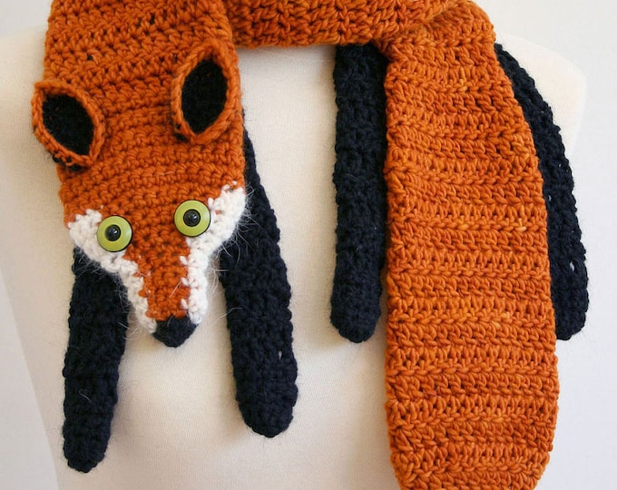 PDF Crochet Pattern for Fox Scarf DIY Fashion Tutorial Etsy