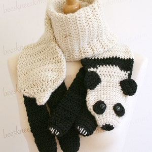 Digital PDF Crochet Pattern for Panda Bear Scarf DIY Fashion Tutorial Instant Download ENGLISH only image 3