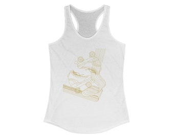 Roller skate elegant golden lines t-shirt, Let's roll tee, Roller skating t shirt, women's sporty clothes, perfect skating lovers gift