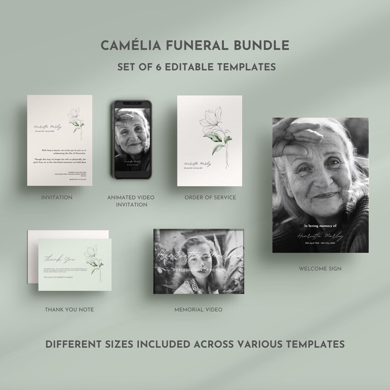 Elegant Funeral Thank You Note Digital Template, Editable Memorial ...