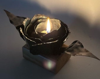 Steel Rose Candlestick