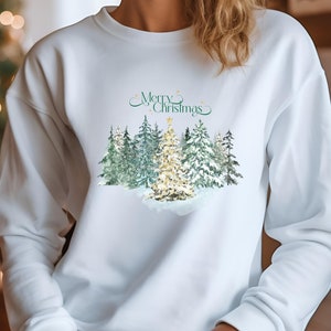 Merry Christmas Sweatshirt: Festive Holiday Tree Pullover