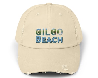 Gilgo Beach Distressed Cap: Trendy Cotton Twill Baseball Hat