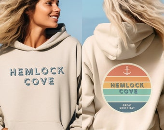 Hemlock Cove Great South Bay Unisex Heavy Blend™ Hooded Sweatshirt, Summer Oversized Beach Sweatshirt, Long Island Boating Sweatshirt