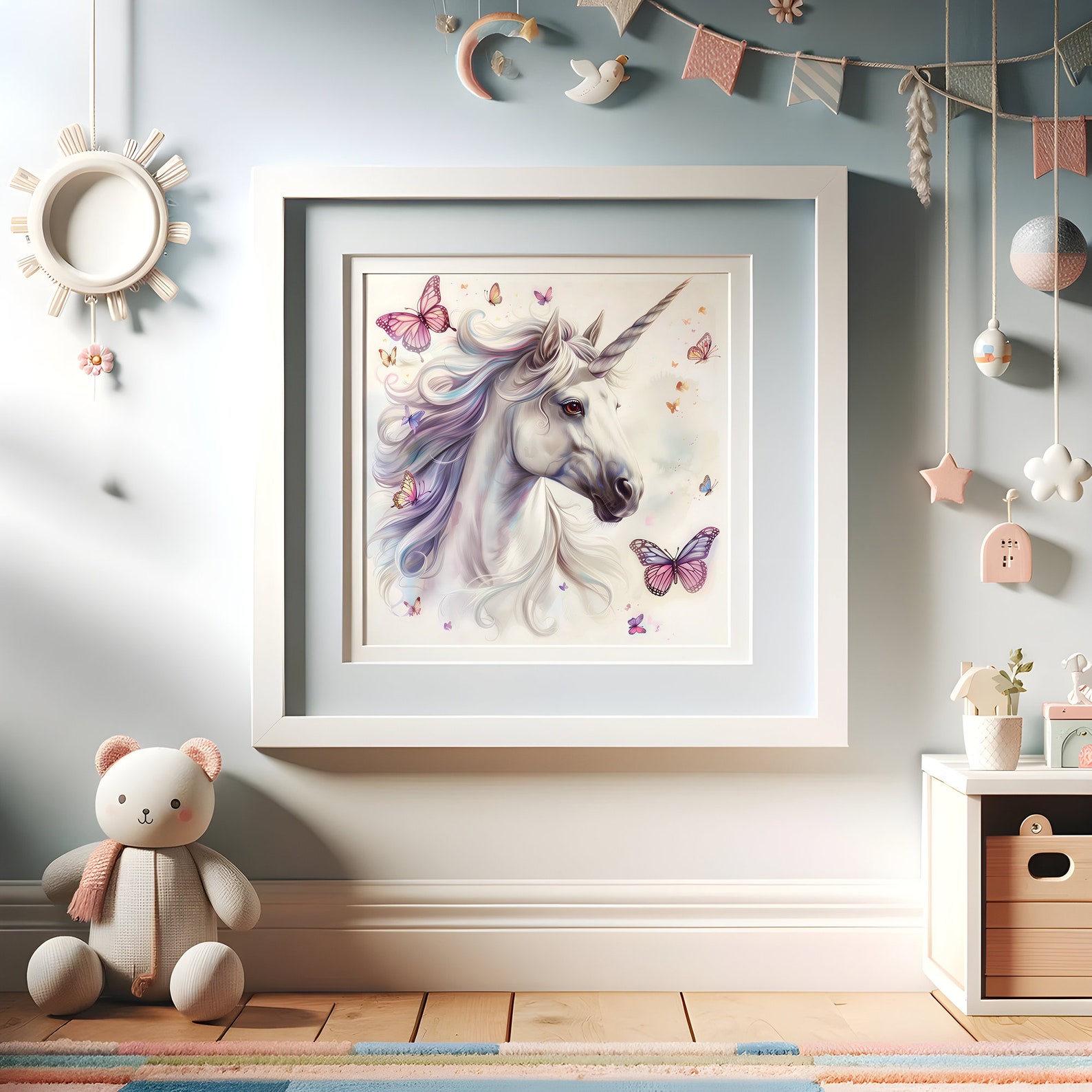 Magical Unicorn Art Print, Enchanting Unicorn Illustration, Fantasy