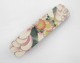Oval Vintage Silk Fabric Ship from USA 70mm Pink Kimono Barrette