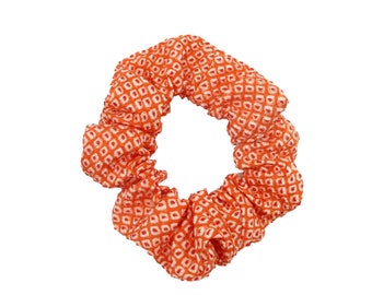 SALE Orange Scrunchies, Silk Scrunchy, Kimono Silk Scrunchies Solid, Ship from USA