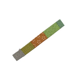 Skinny Barrette, Shibori Kimono Clip, Japanese Fabric, Silk Fabric Upcycled 100mm