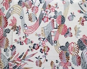 Wabi-Sabi Pink Kimono Silk Fabric By the Yard, Japanese Kimono Fabric