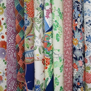 You found Kimie's Small Stash 10 Small Vintage Silk Kimono Scraps Fun Mix, Ship from USA