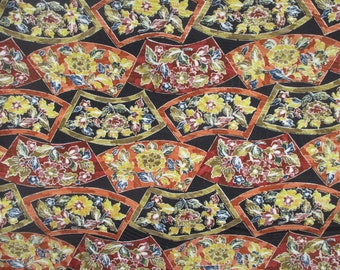 Kimono Silk Kimono Fabric By the Yard Vintage, Ship from USA Brown Black