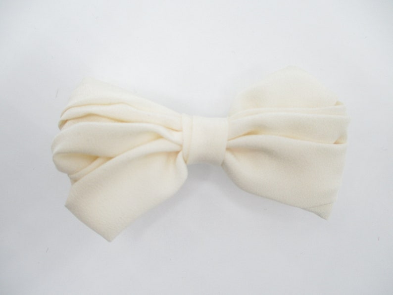 Cream White Kimono Barrette 60mm Barrette Japanese Fabric Hair Clip