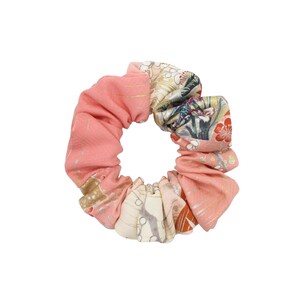 Kawaii Pink Floral Simple Handmade Vintage Silk Kimono Scrunchie immagine 10
