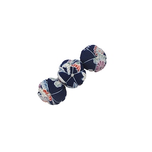 Kimono Barrette, Japanese Silk Kimono Hair Clip, Floral Blue