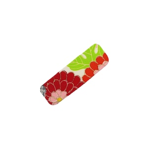 Kawaii Girls Floral Kimono Barrette, Silk Hair Accessory, Kimono Clip 2.75 inches