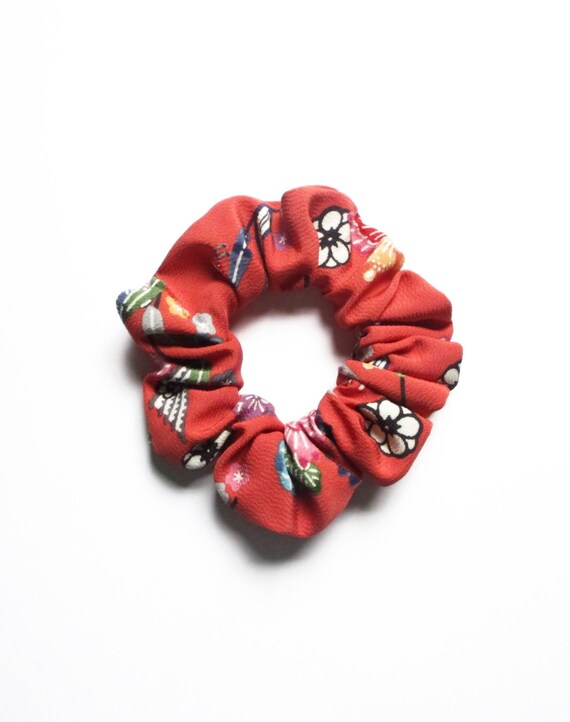 Japanese Fabric Ponytail Holder Silk Kimono Hair Tie Etsy