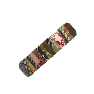 Brown Mix Silk Kimono Big Barrette, Long Hair Clip, 100mm 4 Inches