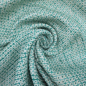 Green Shibori Silk Kimono Japanese Silk Fabric By the Yard