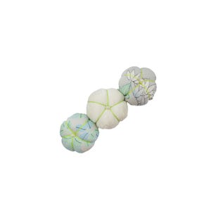 Upcycled Silk Kimono Barrette: Light Green Plum Blossom Hair Clip
