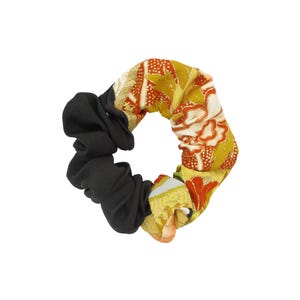 Elegant Vintage Silk Kimono Fabric Scrunchies, Hair Tie Ready to Ship Tomesode