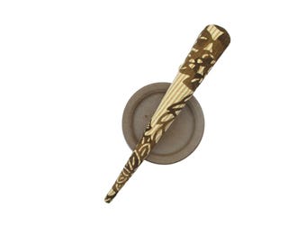 Brown Katazome Kimono Hair Clip: Silk Hair Stick, Japanese Fabric