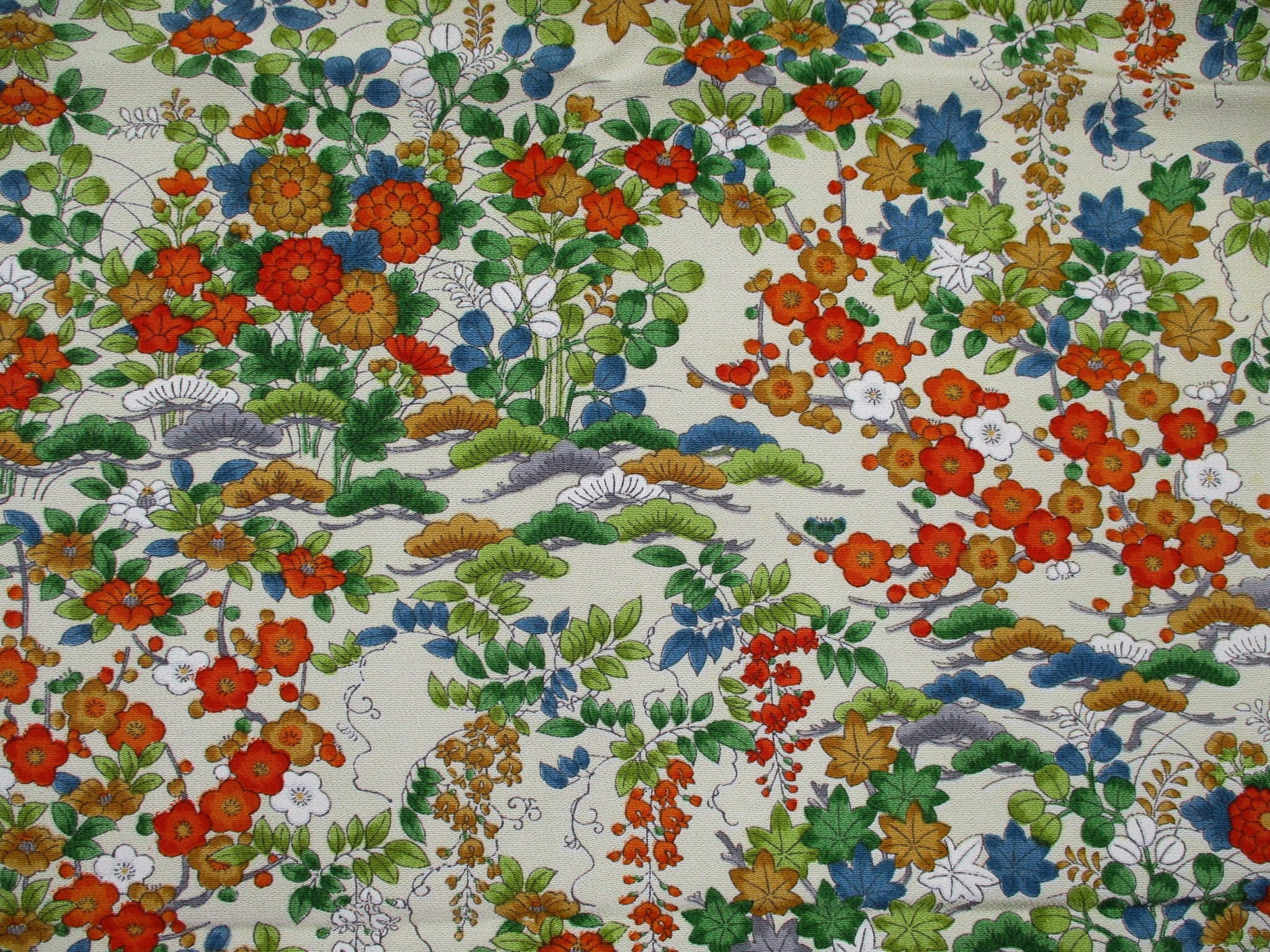 Silk Kimono Fabric By the Yard Japanese Vintage Fabric Etsy