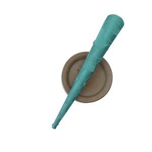 Teal Kimono Fabric Metal Long Clip, Simple Hair Clip 130mm Minimalist