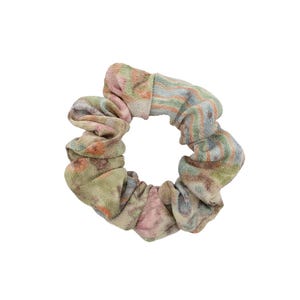 Water Color Effect Wabi Sabi Kimono Silk Scrunchies, Japanese Kimono Fabric Hair Tie