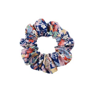 Elegant Kimono Silk Scrunchies, Japanese Kimono Fabric Ready to Ship, Beautiful Floral