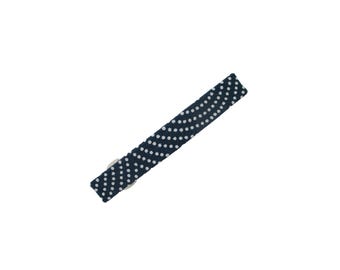 Blue Silk Barrette: Upcycled Japanese Fabric (70mm)