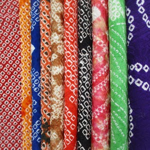 Set of 10 SHIBORI, Ready to Ship, You found Kimie&#39;s Favorite Vintage Silk Kimono Fabric