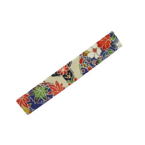 Large Kimono Clip, Japanese Fabric Long Barrette, 4 inches 100mm Floral