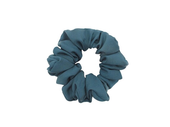 Dark Patina Blue Kimono Scrunchies, Eco Friendly Upcycled Japanese Hair Tie