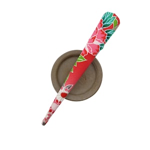 Statement Kimono Hair Clip, Japanese Fabric Hair Accessory Floral 5 1/8 Inch