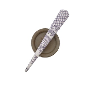 Purple White Kimono Silk Hair Clip: Japanese Fabric (130mm Long)