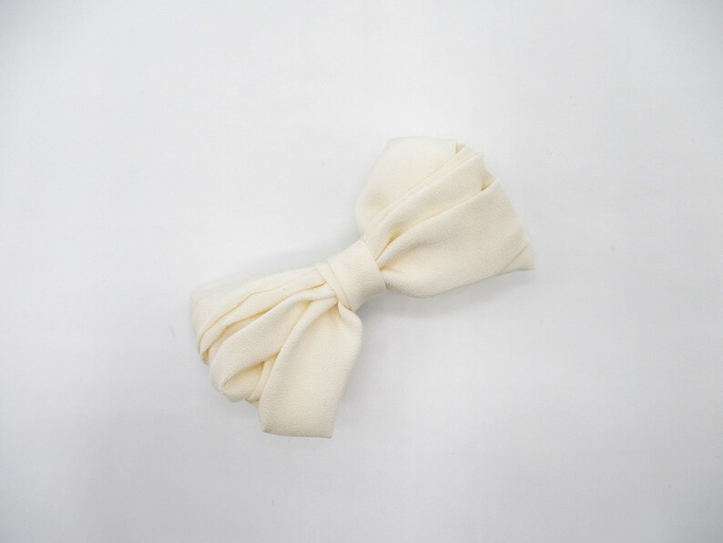 Cream White Kimono Barrette 60mm Barrette Japanese Fabric Hair Clip