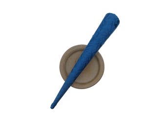 Japanese Silk Kimono Hair Clip: Long Large Clip (130mm) Bright Blue