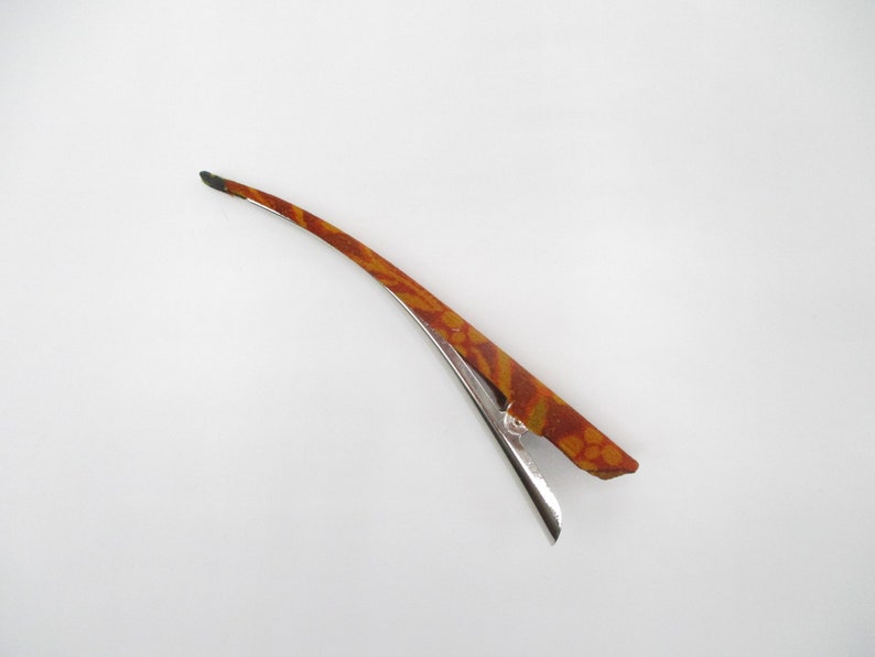 Kimono Claw Clip Brown Silk Fabric Ship from USA LAST Big Hair Clip