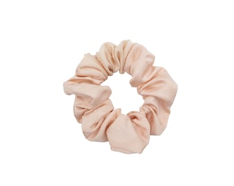 Baby Pink Kawaii Rinzu Silk Kimono Scrunchie: Japanese Fabric Hair Tie
