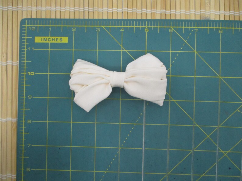 Cream White Kimono Barrette 60mm Barrette Japanese Fabric Hair Clip