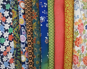 You found Kimie's Small Stash 10 Small Vintage Silk Kimono Scraps Fun Mix, Ship from USA