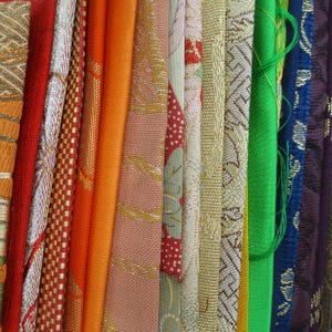 Obi Kimono Fabric Scrap Bag Set Japanese Craft Supply