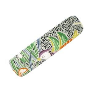 Bird Kimono Big Barrette, Long Hair Clip, 100mm 4 Inches Thick Hair