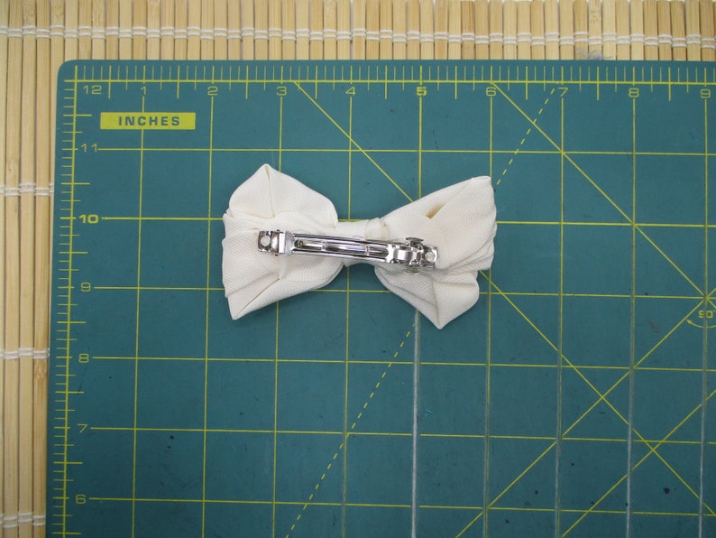Cream White Kimono Barrette 60mm Barrette Japanese Fabric Hair Clip
