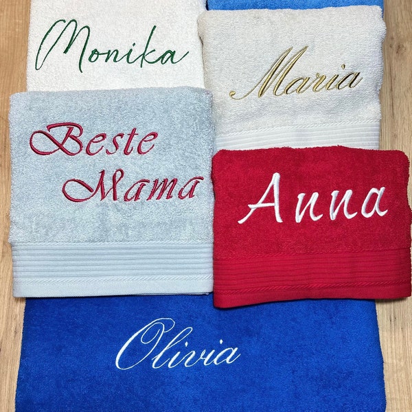 Hand-bath-sauna towel, name, personalized, embroidered, towel with name, guest towel, gift, Christmas, embroidery, Mother's Day, communion