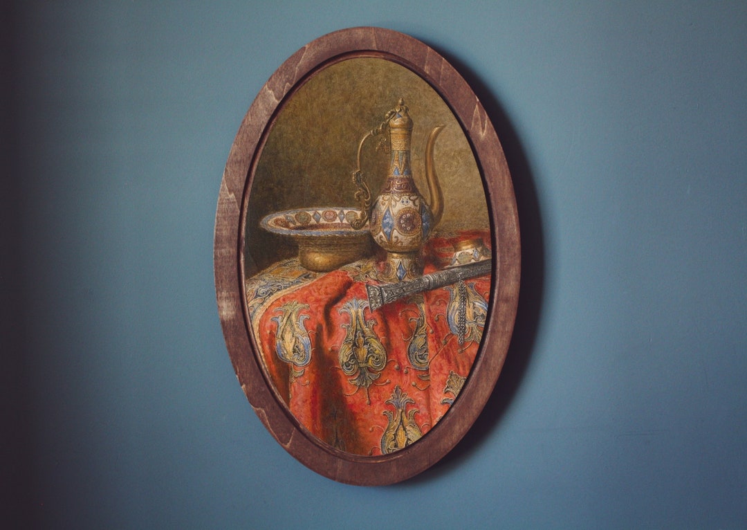 Vintage Pitcher Painting,ethnic Gift,antiquing Painting,wall Plaque