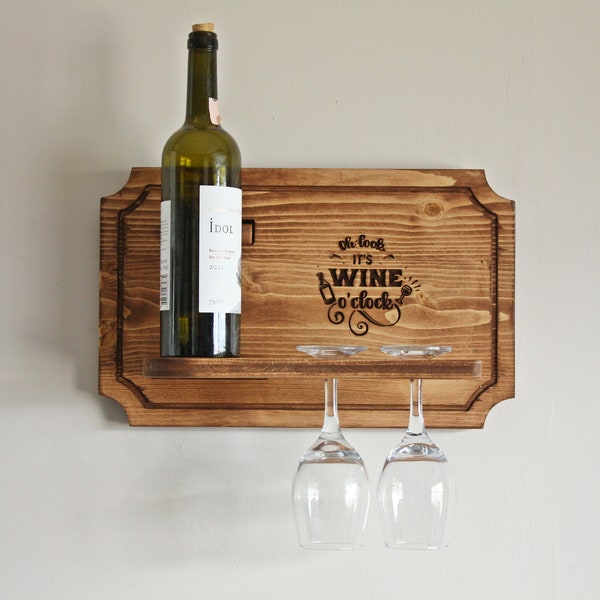 Father's Day Gift,Wine Stand,Mini Wall Bar,Wine Bar,Wine Glass Stand,Wine Rack,Personalized Gift,Wall Decor,Gift for Dad,Gift for Him,Gift