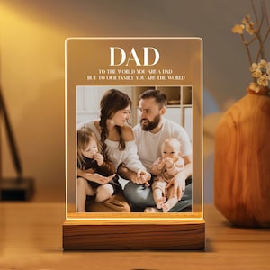 Personalized Dad Photo Gift - Gift for Dad - Best Dad Ever - Fathers Day Gift - Personalized Gift - Bedroom Night Light - Dad Christmas Gift