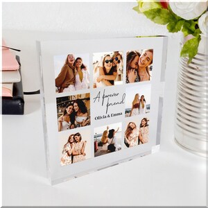 Custom Bestie Collage Photo Frame, Acrylic Gift with Name and Quote, Gift for Friend, Personalized Gift with Names.